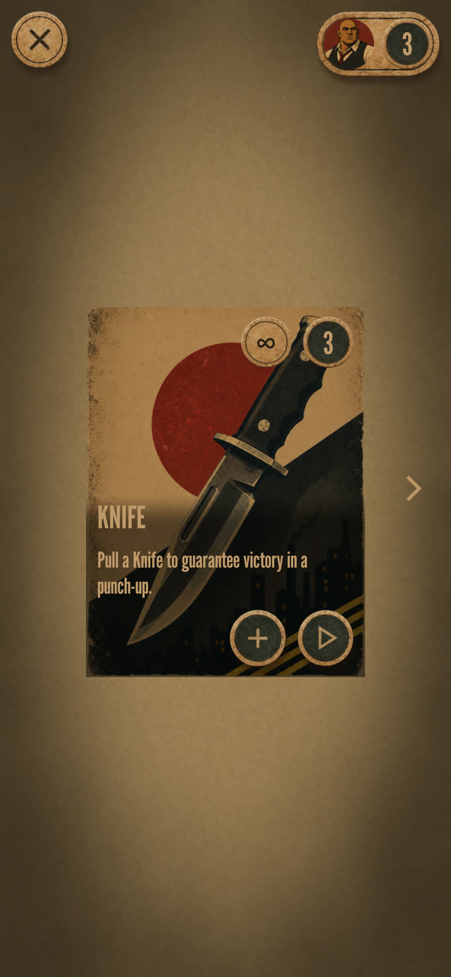 Knife weapon card artwork